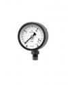 4100 Plattenfeder-Manometer PsP 60-2 Chlor-Manometer mit senkrechter Plattenfeder mit Übersteckring Stahl schwarz Manometer von ARMANO