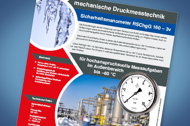 Produktblatt Rohrfeder-Manometer RSChgG160v